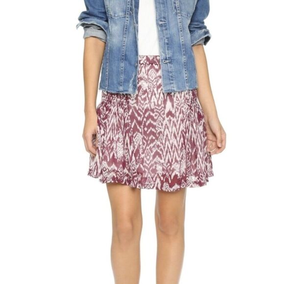 IRO Dresses & Skirts - IRO Adele ikat printed smocked mini skirt XS S 2 4 FR36